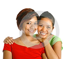 Two Asian female with beautiful smiles, photo