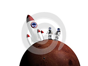 Two astronaut landing on Mars