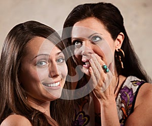 Two Attractive Ladies Gossipping photo
