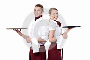 Two attractive waiters