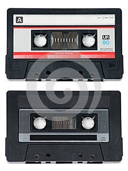 Two Audio Cassette Tapes on White