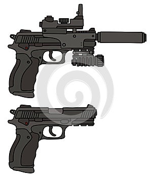 Two automatic handguns photo