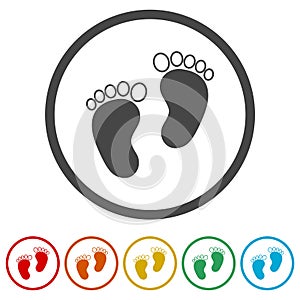 Two baby footprint, 6 Colors Included