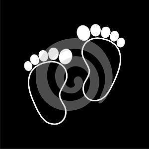 Two baby footprint icon on dark background