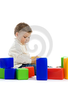 Two baby with toy blocks