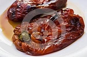 Two baked peppers