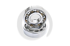 Two ball bearings, isolated on white background with clipping path