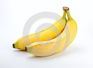 Two bananas isolated on a white background