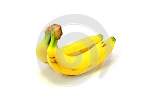 Two bananas isolated on white background