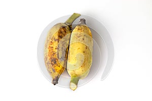 Two bananas isolated on white