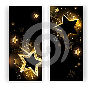 Two banners with gold stars