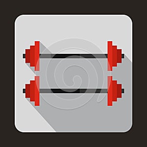 Two barbells icon, flat style