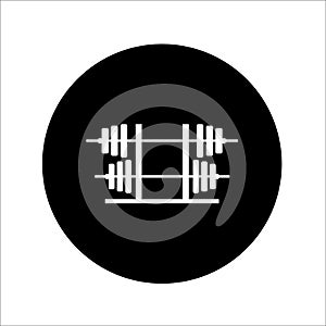 Two barbells vector solid icons