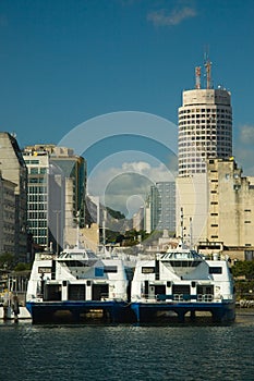 Two barges in Niteroi harbor