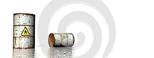 Two barrels with inflammable logo - 3D render photo