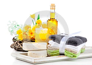 Two bars of soap and toiletries for relaxation