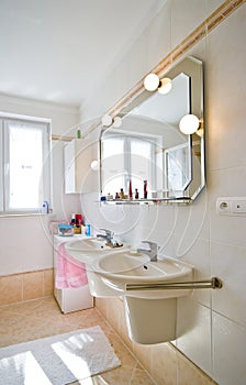 Two basins in bathroom