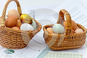 Two baskets with eggs, minimize risk on investment