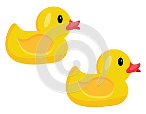 Two bath ducks, icon