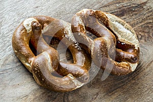 Two Bavarian pretzels