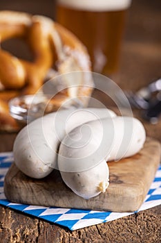 two bavarian white sausages