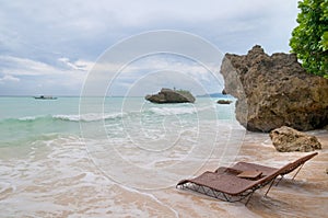 Two beach bedsn on the beach