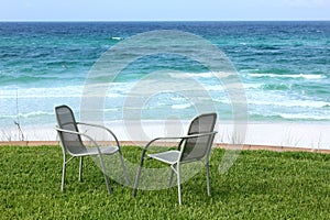 Two Beach Chairs with Ocean View
