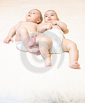 Two beautiful babies, boy and girl