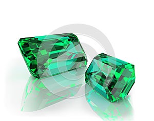Two beautiful emeralds