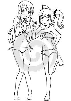 Two beautiful girls in bikini