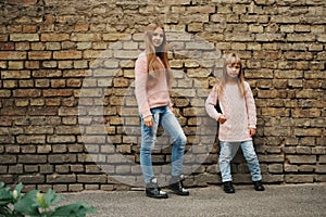 Two beautiful girls on the street