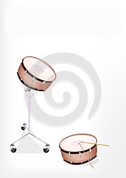 Two Beautiful Snare Drum on White Background