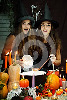 Two beautiful witches, tinted
