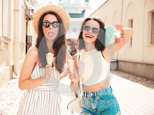 Two beautiful women outdoors