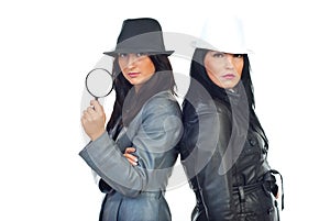 Two beauty detectives women photo