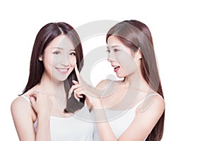 Two beauty skincare woman