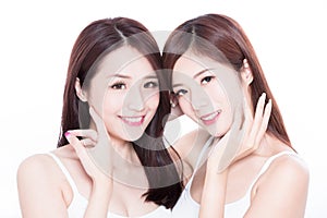 Two beauty skincare woman