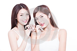 Two beauty skincare woman