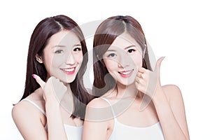 Two beauty skincare woman