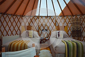 Two beds in yurt on Luxury Glamping in Chile photo