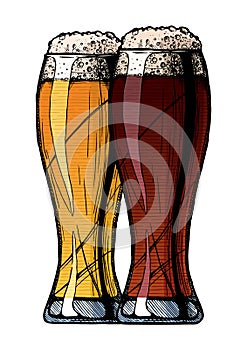 Two beer glasses