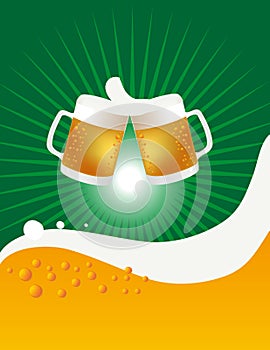 Two Beer Mugs And Cheers