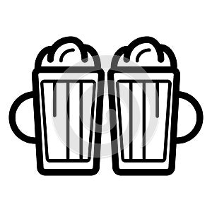 Two beers line icon. vector illustration isolated on white.