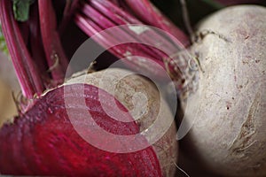 Two beets closeup