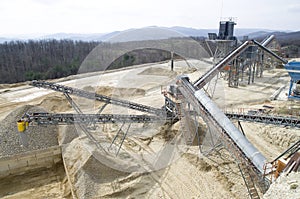 Two belt conveyors in Gravel Quarry photo