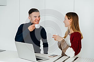 Two best friends having conversation while drinking tea