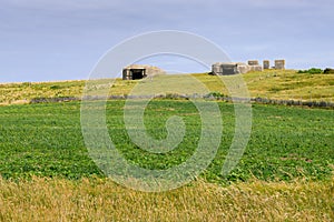 Two big bunkers near Cap Gris Nez on a calm sunny day in summer