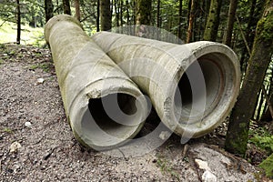 Two big pipes for canalization