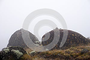 Two big rocks looking like woman\'s breast - boobies shaped stones - Mount Kilimanjaro (Tanzania, Africa)