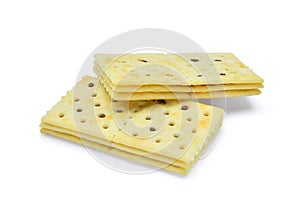 Two biscuits isolated on white